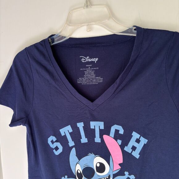 Disney STITCH 626 V Neck Ladies Size M Short Sleeve T -Shirt - Picture 3 of 4